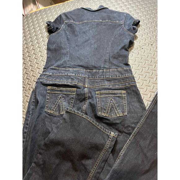 Vintage Y2K Fubu Denim Jumpsuit Zip Up Retro Blue Womens Size 16W Skater - Picture 6 of 11